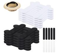 HOCUCHELAND Pack of 20 Hat Size Reducers, 5 mm Thick, Black and White, Adjustable Hat Band Reducer