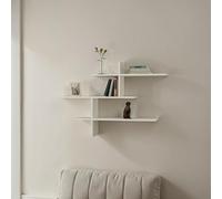 HOCUS PICUS 3 Tier Wall Shelf Many Colour Options- Easy to Assemble - Living Room Office Storage - 123x80x22cm by Hocuspicus (White)