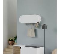 HOCUS PICUS Wall Coat Hanger Engineered Wood Storage with Door and with 6 Metal Coat Hooks 15.50(D) x84(W) x2850(H) cm Hallway Organiser (White)