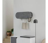 HOCUS PICUS Wall Coat Hanger Engineered Wood Storage with Door and with 6 Metal Coat Hooks 15.50(D) x84(W) x2850(H) cm Hallway Organiser (Retro Grey)