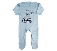 Hocus Pocus cat Lettering [HALLO19] Baby Romper Jumpsuit with feet, 0-3 Months, Pastel Blue