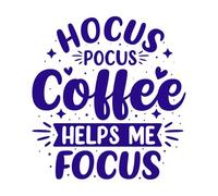 Hocus Pocus Coffee Helps me Focus Coffee Quotes Wall Stickers 42x44.7cm Removable Without Leaving Glue DarkBlue