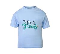 Hocus Pocus Graphic Halloween Statement Short Sleeve Cotton Toddler t Shirt, 1-2 Years, Pastel Blue