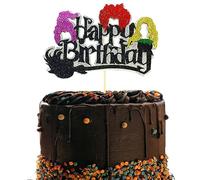 Hocus Pocus Happy Birthday Cake Topper, Halloween Hocus Pocus Cake Picks, Witch Hair Cake Decorations for Halloween Baby Party, Kids Birthday Party Decorations
