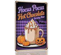 Hocus Pocus Hot Chocolate Metal Sign for Cafes Bakeries Halloween Events Kitchens Coffee Shops Restaurants Home Bars and Offices 8x12 Inch