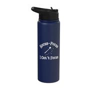 Hocus Pocus I Can’t Focus Funny ADHD Witch Design Stainless Steel Insulated Water Bottle