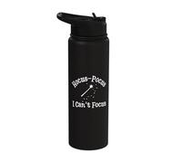 Hocus Pocus I Can’t Focus Funny ADHD Witch Design Stainless Steel Insulated Water Bottle