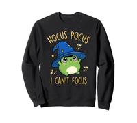 Hocus Pocus I Can't Focus Cute Frog Meme Wizard Frog ADHD Sweatshirt