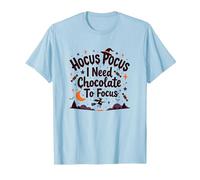 Hocus Pocus I Need Chocolate to Focus T-Shirt, Men, Baby Blue, S