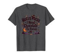 Hocus Pocus I Need Chocolate to Focus T-Shirt, Men, Dark Heather Grey, 3XL