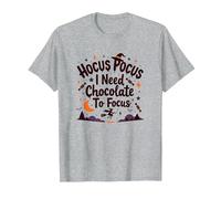 Hocus Pocus I Need Chocolate to Focus T-Shirt, Men, Heather Grey, S