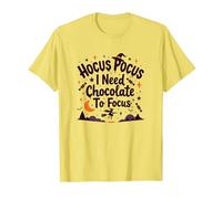 Hocus Pocus I Need Chocolate to Focus T-Shirt, Men, Lemon, S