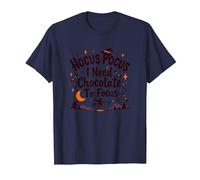 Hocus Pocus I Need Chocolate to Focus T-Shirt, Men, Navy, L