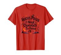 Hocus Pocus I Need Chocolate to Focus T-Shirt, Men, Red, S