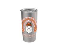 Hocus Pocus, I Need Coffee to Focus - Cute Ghost Halloween Stainless Steel Insulated Tumbler