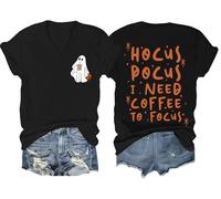 Hocus Pocus I Need Coffee to Focus Shirt Halloween Coffee Ghost Shirts Hocus Pocus Tshirt