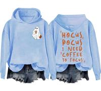 Hocus Pocus I Need Coffee To Focus Sweashirt Halloween Coffee Ghost Shirts Hocus Pocus Hoodie