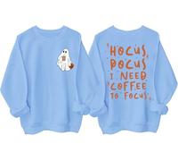 Hocus Pocus I Need Coffee To Focus Sweashirt Halloween Coffee Ghost Shirts Hocus Pocus Hoodie
