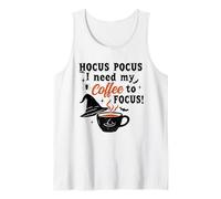 Hocus Pocus I Need Coffee To Focus Witchy Caffeine Tank Top