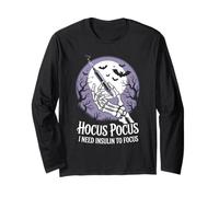 Hocus Pocus I Need Insulin to Focus Halloween Funny Design Long Sleeve T-Shirt