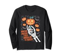 Hocus Pocus I Need Insulin to Focus Halloween Funny Design Long Sleeve T-Shirt