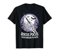 Hocus Pocus I Need Insulin to Focus Halloween Funny Design T-Shirt, Men, Black, 3X-Large