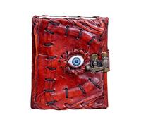 Hocus Pocus Leather Journal Halloween Decorations Blank Spell Book of Shadows with Lock Clasp Decor Prop Vintage Bound Notebook Witchcraft Wiccan Grimoire Magic Eye Sketchbook Drawing And Witch