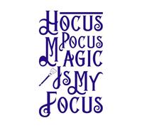 Hocus Pocus Magic is My Focus Hand Drawn Vinyl Wall Stickers 36x59.9cm Do not Damage The Wall Surface DarkBlue