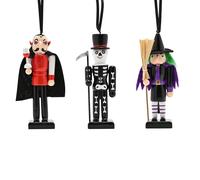 Hocus Pocus Novelties Wooden Nutcracker Set Halloween Characters 5" The Novelties Company Multi One Size