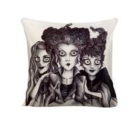 Hocus Pocus Sanderson Sisters Halloween Decor Pillow Cover, 18 x 18 Inch, Cotton Linen, No Pillow Insert