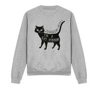 Hocus Pocus Thackery Binx I'm A Cat Person Sweatshirt Light Grey Disney Light Grey XXL
