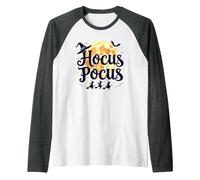 Hocus Pocus: Witchy Halloween Moon Magic for Fans Raglan Baseball Tee, Men, Dark Heather/White, XL