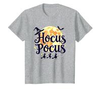 Hocus Pocus: Witchy Halloween Moon Magic for Fans T-Shirt, Kids, Heather Grey, 8 Years