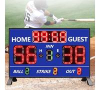 hocvseo Electronic Baseball Scoreboard, Digital Score Board, with Remote Control, 5 Adjustable Brightness, with Inning/Ball/Strike/Out, for Baseball Matches