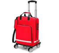 hocvseo First Aid Kit Bag, Rolling Medical Supplies Bag Empty, with Detachable Trolley, Large Capacity Emergency Rescue Kit, for Outdoor Hiking, Camping, Nurse