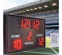 hocvseo LED Electronic Football Scoreboard, 6 Inch Waterproof Portable Score Keeper, 4000mcd Brightness, Remote Control Range 50M, 3D Visual Effects, for Baseball/Football/Tennis