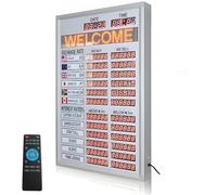 hocvseo LED Exchange Rate Display Clock, 6 Countries Digital Currency Rate Board, with Remote Control, Timer Update and Power-Off Memory, for Banks, Financial Institutions