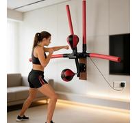 hocvseo Smart Boxing Training Machine, Wall-Mounted Punching Bag with 4 Reaction Bar, 2 Mode Setting, Adjustable Height, for Improve Reaction Speed, Hand Eye Coordination Training