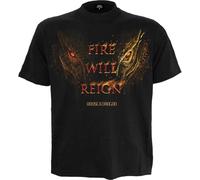 HOD 2 - FIRE Will Reign - Front Print T-Shirt Black (UK, Alpha, L, Regular, Regular, Black)