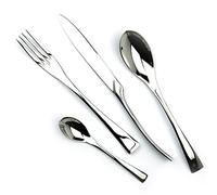HODAGES Party 4Pcs/Set Shiny Mirror Silver Cutlery Set Flatware 18/10 Stainless Steel Kitchen Dinnerware Knife Fork Spoon Teaspoon Silverware Outstanding (Color : Silver, Size : 8 Set)