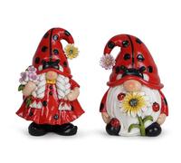 Hodao 2PCS Spring Ladybug Gnomes Decorations Ladybug Couple Gnomes Ornaments Decor Summer Gnome Figurines for Outdoor Garden Decor Birthday Gift for Mom, Grandma, Women