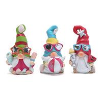 Hodao 3PCS Summer Gnomes Decor Sea Star Shell Elf Handmade Beach Swedish Gnomes Decorations for Home Scandinavian Elf Decorations Home Ornaments Summer Gnome Figurines