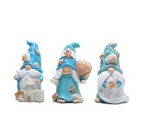 Hodao 3PCS Summer Gnomes Décor, Sea Star Shell Gnomes Handmade for Beach Décor, Swedish, Nisse Scandinavian, Elf Summer Decorations Home Ornaments