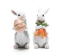 Hodao Easter Bunny Decorations Spring Home Decor (Easter White Rabbit 2pcs)