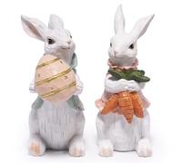 Hodao Handcrafted Wooden Easter Bunny Figurine Decoration - Celebrating Spring with Cute Rabbit, Good for Easter Home Decor - Ideal Gift for Spring Festivals