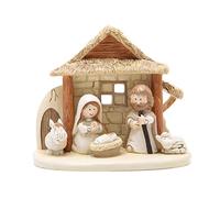 Hodao Indoor Nativity Set for Christmas - Brown Holy Family Scene Decorations for Xmas Party Home