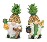 Hodao Pineapple Gnomes Decor - Summer Themed Gift - Indoor/Outdoor Figurines - Green Color Family - Welcome Summer with Creative Home and Garden Decor