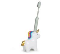 Hodao Toothbrush Holders Resin Pen Pencil Holder Bathroom Decorations for Vanity Countertops Kids Cartoon Animals Toothbrush Stand Figurines Travel Decor Bathroom Accessories Set(White Unicorn)