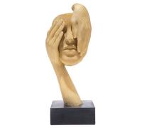 HodaoModern Golden Abstract Human Face Sculpture Creative Artistic Ornament with a Palm Covering The Face High-end Decorative Item for The Entrance Hall Office Housewarming Gift Modern (Gold)