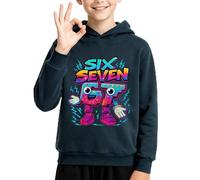 HodarSun Kids 67 MEME Jumper 6 7 Hoodies for Boys and Girls, Six Seven Long Sleeve Pullover Sweatshirt, PurplishBlue-2, Age 9-10